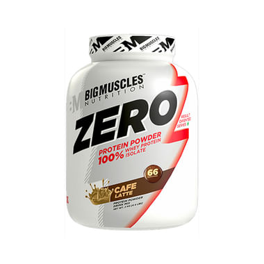 Big  Muscles Zero Protein Powder 100% Whey Isolate Cafe Latte