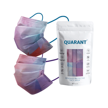 Quarant Mask 4 Ply Designer Protective Face Prism Print Multicolor