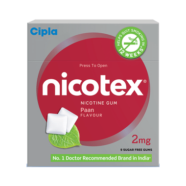 Nicotex 2mg Chewing Gums Paan Pack Of 10