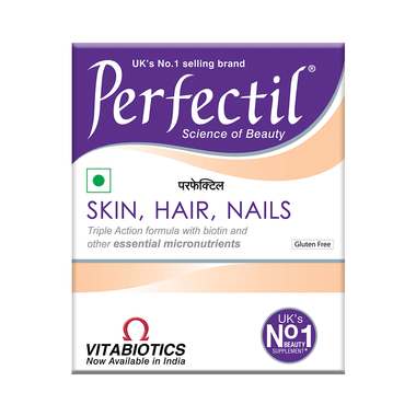 Perfectil Skin, Hair, Nail Supplement with Biotin, Vitamin C & Micronutrients | Gluten-Free Tablet