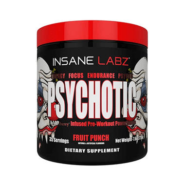 Insane Labz Psychotic Infused Pre-Workout Power House Powder Fruit Punch