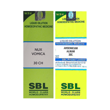 Combo Pack of SBL Arsenicum Album Dilution 30 CH & SBL Nux Vomica Dilution 30 CH (30ml Each)