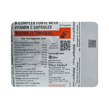 Becosules Capsule with B-Complex & Vitamin C | For Mouth Ulcers