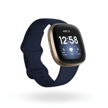 Fitbit Versa 3 Health & Fitness Smartwatch Midnight Blue Gold