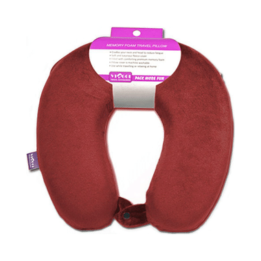 Viaggi U Shape Memory Foam Neck Pillow Burgundy