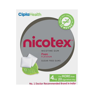 Nicotex Nicotine Sugar Free 4mg Chewing Gums Paan