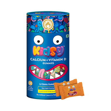 Mom & World Kidsy Calcium + Vitamin D Gummies (30 Each) Mango Flavoured