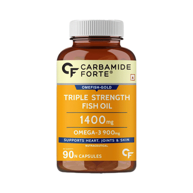 Carbamide Forte Triple Strength Fish Oil 1400mg | With 900mg Omega 3 | Softgel For Heart, Joints & Skin