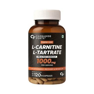 Carbamide Forte L-Carnitine L-Tartrate 1000mg | For Recovery, Stamina, Fat Burn & Energy | Capsule