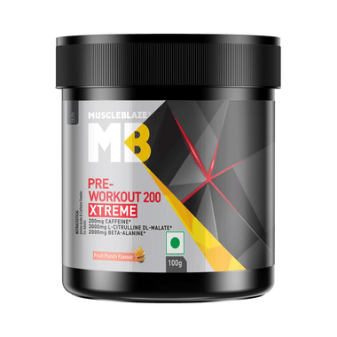 MuscleBlaze Pre Workout 200 Xtreme Powder Fruit Punch
