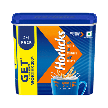 Horlicks Drink With Vitamin C, D & Zinc | For Bones & Metabolism | Flavour Powder Classic Malt