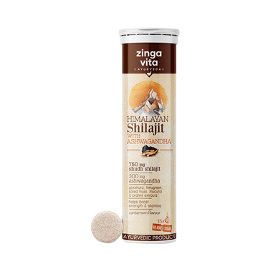 Zingavita Ayurveda Himalayan Shilajit with Ashwagandha Effervescent Tablet