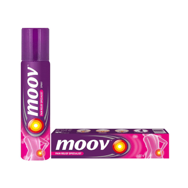 Combo Pack of Moov Pain Relief Cream & Spray (50gm Each)