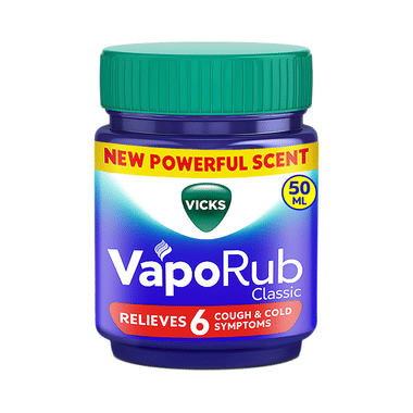 Vicks Vaporub Balm with Menthol, Camphor & Eucalyptus Oil | Relieves 6 Symptoms of Cough & Cold | Goodness of Ayurveda