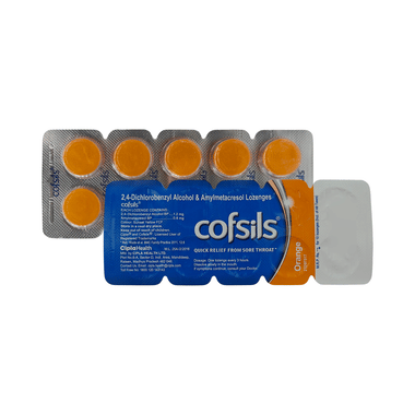 Cofsils Lozenges for Quick Relief from Sore Throat Orange