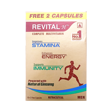Revital H Men Multivitamin With Calcium, Zinc & Ginseng For Immunity, Strong Bones & Energy
