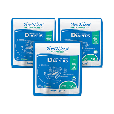 Arokleen Overnight Disposable Adult Diaper (10 Each) Large