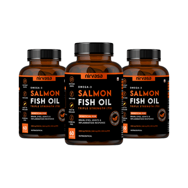 Nirvasa Omega-3 Salmon Fish Oil Triple Strength Capsule (60 Each)