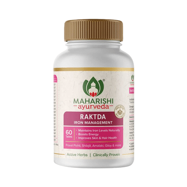 Maharishi Ayurveda Raktda Iron Management Tablets, Ayurvedic Supplement, Boosts Energy, Improve Skin &Hair Health