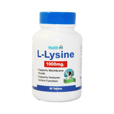 HealthVit L- Lysine 1000mg | For Membrane Health & Immune System | Tablet