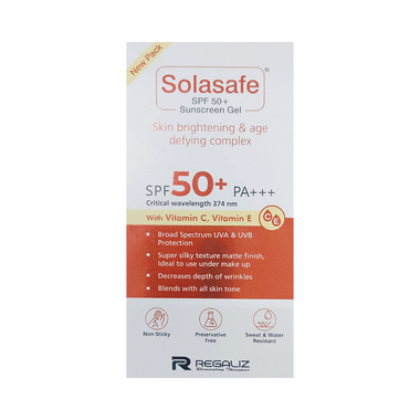 Solasafe SPF 50+ Silicone Sunscreen Gel PA+++ | With Vitamin C & Vitamin E