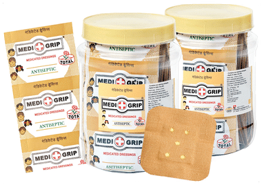 Medigrip Antiseptic Medicated Dressing Square (100 Each)