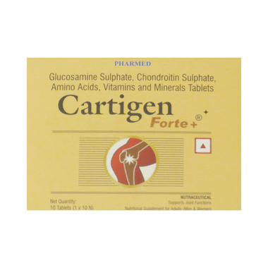 Cartigen Forte + Tablet With Glucosamine, Chondroitin, Amino Acids, Vitamins & Minerals | For Bone, Joint & Muscle Care