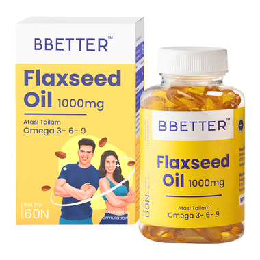 BBetter Flax Seed Oil 1000mg Soft Gelatin Capsule