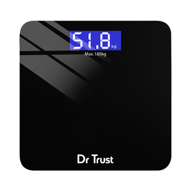 Dr Trust USA Electronic Zen Rechargeable Digital Personal Weighing Scale With Temperature Display Black