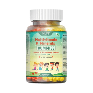 Inlife Multivitamin Gummies with Minerals Lemon & Strawberry Gluten Free