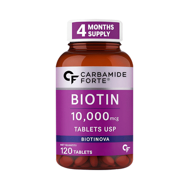 Carbamide Forte Biotin 10,000mcg Vitamin B7 Tablet For Skin, Hair & Nail Health