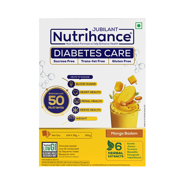 Jubilant Nutrihance Diabetes Care Sachet (35gm Each) | Gluten Free | Flavour Mango Badam