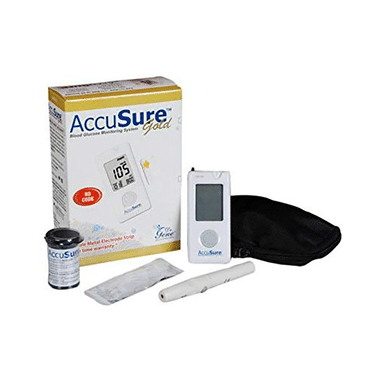 AccuSure Gold Blood Glucose Monitoring System Glucometer with 25 Test Strips