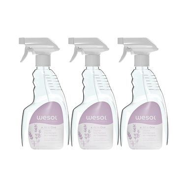 Wesol Food Grade Hydrogen Peroxide 1% All In One Multi Surface Cleaner Liquid, Disinfectant And Air Freshner Spray (500ml Each) Fresh Lavender