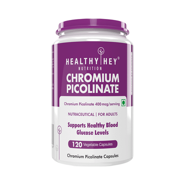 HealthyHey Nutrition Chromium Picolinate 400mcg | Veg Capsule For Healthy Blood Glucose Levels