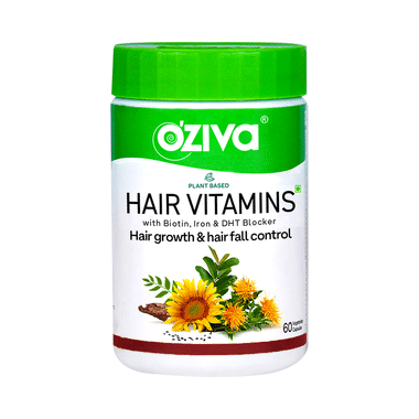 Oziva Hair Vitamins with DHT Blocker & Omega 3 | Vegetarian Capsule for Better Hair Growth & Hair Fall Control