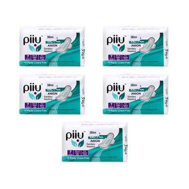 Piiu Anion Sanitary Pads (7 Each) With 2 Panty Liner Free XXL