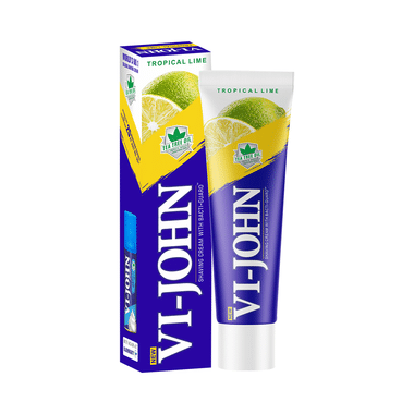 Vi-John Tropical Lime Shaving Cream for Men with Tea Tree Oil and Bacti Guard (125gm Each)