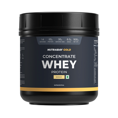 Nutrabay Gold Concentrate Whey Protein For Muscle Recovery | No Added Sugar Mango