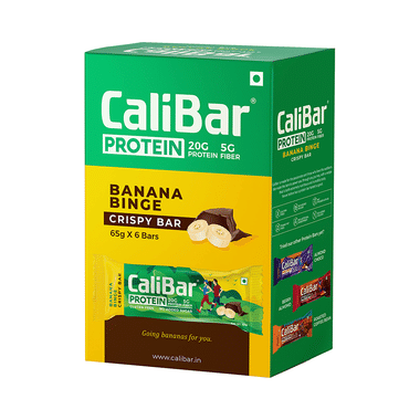 CaliBar Protein Crispy Bar (65gm Each) Banana Binge