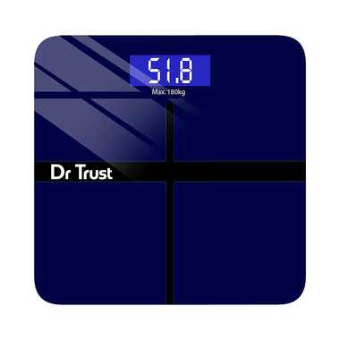 Dr Trust USA Electronic Executive Rechargeable Digital Weighing Scale with Temperature Display Blue