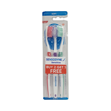 Sensodyne Sensitive Toothbrush With Soft Rounded Bristles Buy 2 Get 1 Free