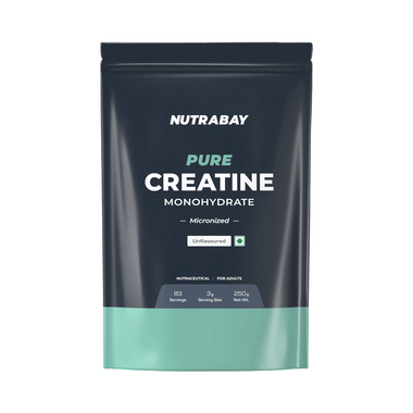 Nutrabay Creatine Monohydrate Amino Acid | Powder for Strength & Absorption | No Added Sugar | Unflavoured Unflavoured