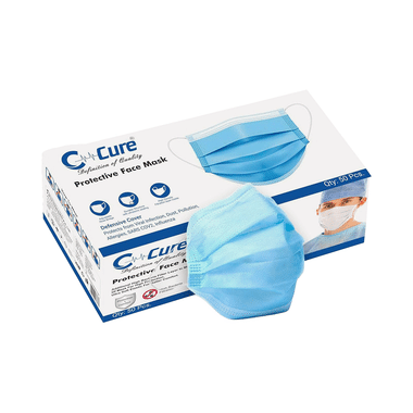 C Cure 3 Ply Protective Face Mask, 3 Ply Mask with Earloop Blue