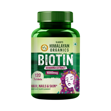 Vlado's Himalayan Organics Biotin 10,000Mcg For Hair Growth Tablet