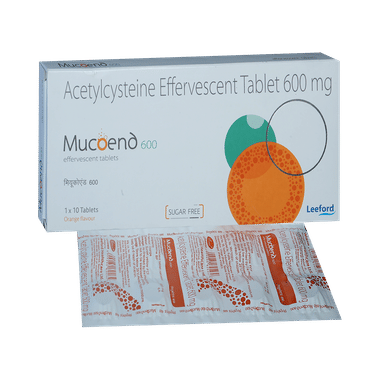 Mucoend 600mg Effervescent Tablet Orange Sugar Free