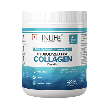 Inlife Japanese Marine Collagen Supplements| Fish Collagen Powder for Skin & Hair Powder Unflavored