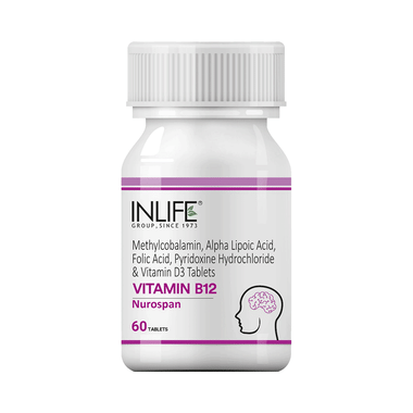 Inlife Vitamin B12 Nurospan With ALA, B6, Folic Acid, Vitamin D3 | Tablet