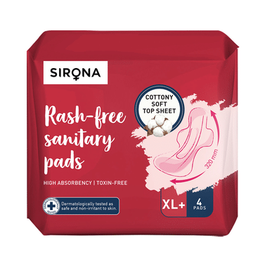 Sirona Cottony Top Sheet Soft Rash Free Sanitary Pads XL+