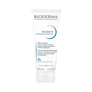 Bioderma Atoderm Intensive Moussant Face and Body Gel Wash | Paraben, Alcohol, Steroid, Colour & Fragrance-Free | Derma Care | For Very Dry, Irritated to Atopic Sensitive Skin